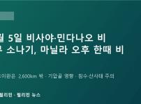 필리핀 10월 5일 날씨: 태풍 초이완 '기압골' 영향에 비사야·민다나오 비…세부도 소나기, 마닐라는 오후 한때 비