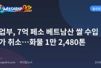 농업부, 7억 페소 베트남산 쌀 수입 허가 취소…화물 1만 2,480톤
